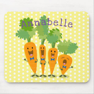 Niedliche Karottenquartett-Cartoon-Abbildung Mousepad
