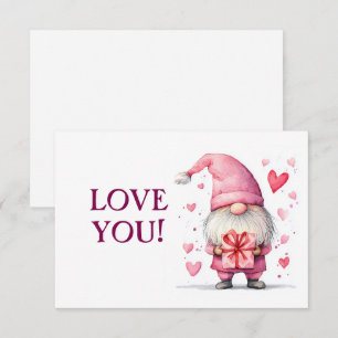 niedliche Karte mit einem rosa Cartoon in Liebe