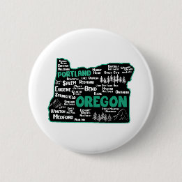Niedliche Karte von Oregon, Portland, Salem, Eugen Button