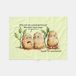 Niedliche Kartoffeln hat Zehen Funny Potato Pun Gr Fleecedecke