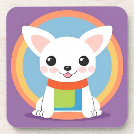 Niedliche Kartoon Dog Illustration Getränkeuntersetzer