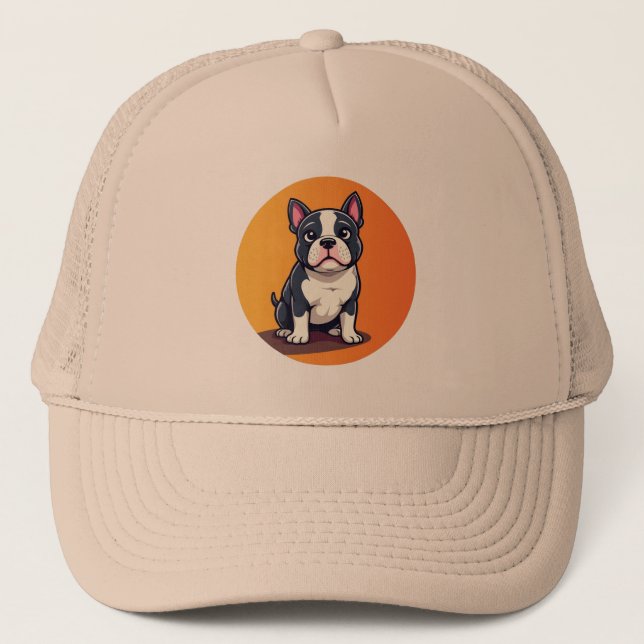 Niedliche Kartoon Dog Illustration Truckerkappe (Vorderseite)