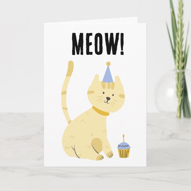 NIEDLICHE KATZ-KINDERGEBURTSTAG-GROSSKARTE DANKESKARTE (Vorderseite)