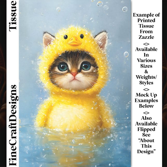 Niedliche Kätzchen als gelbe Ente DL4R Decoupage v Seidenpapier (Von Creator hochgeladen)
