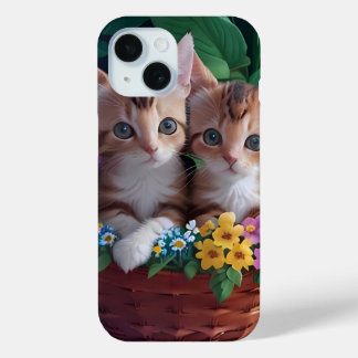 Niedliche Kätzchen in einem Blume-Korb Case-Mate iPhone Hülle