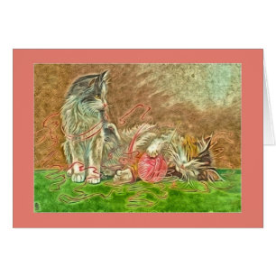 Niedliche Kätzchen mit Garn