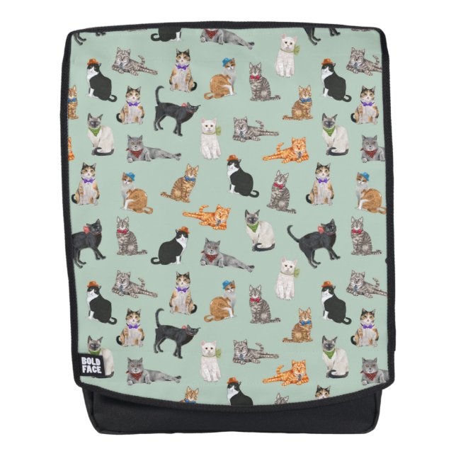 Niedliche Kätzchen Muster Rucksack (Vorderseite)
