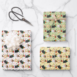 Niedliche Kätzchen Weihnachtsverpackung Geschenkpapier Set