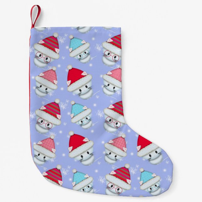 Niedliche Kätzchen zu Weihnachten Kleiner Weihnachtsstrumpf (Vorderseite)