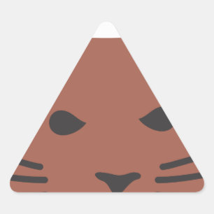 Niedliche Katze 2 Dreieckiger Aufkleber