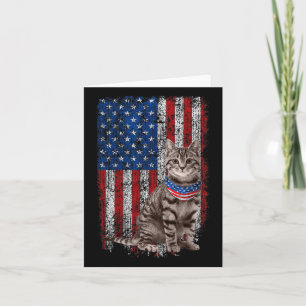 Niedliche Katze Amerikanische Flagge Byndana Patri Karte