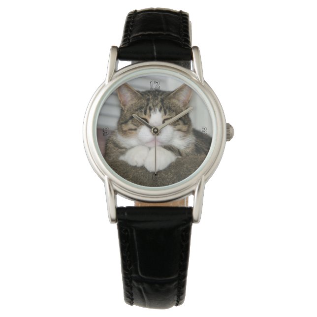 Niedliche Katze Armbanduhr (Vorderseite)