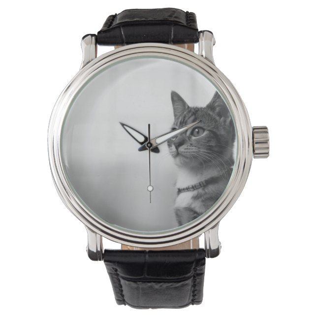 Niedliche Katze Armbanduhr (Vorderseite)