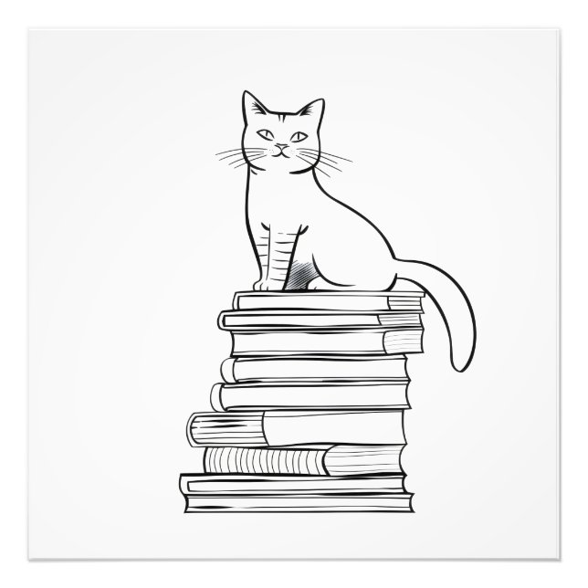 Niedliche Katze auf Büchern Fotodruck (Vorne)