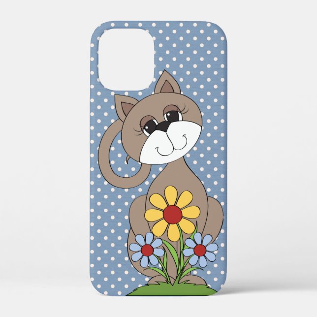 niedliche Katze auf Polka-Punkten Case-Mate iPhone Hülle (Rückseite)