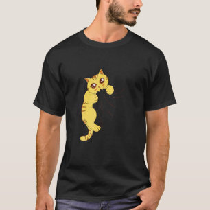 Niedliche Katze beißt hinein T-Shirt