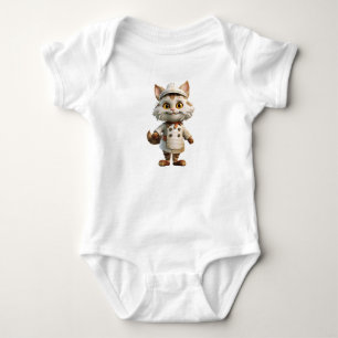 Niedliche Katze bereit zum Kochen Baby Strampler