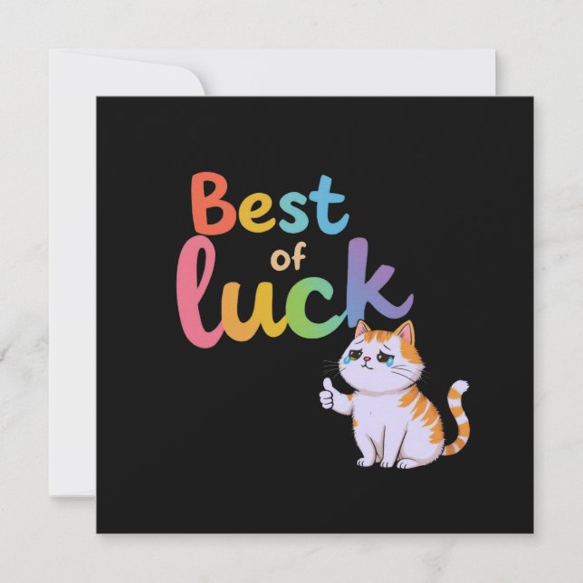 Niedliche Katze Bestes Glück: Spaß und Spaß vertei Einladung (Vorderseite)