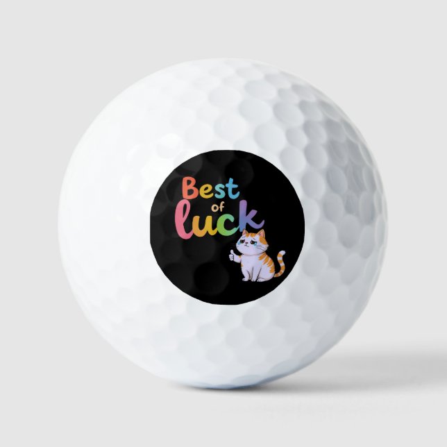 Niedliche Katze Bestes Glück: Spaß und Spaß vertei Golfball (Vorderseite)