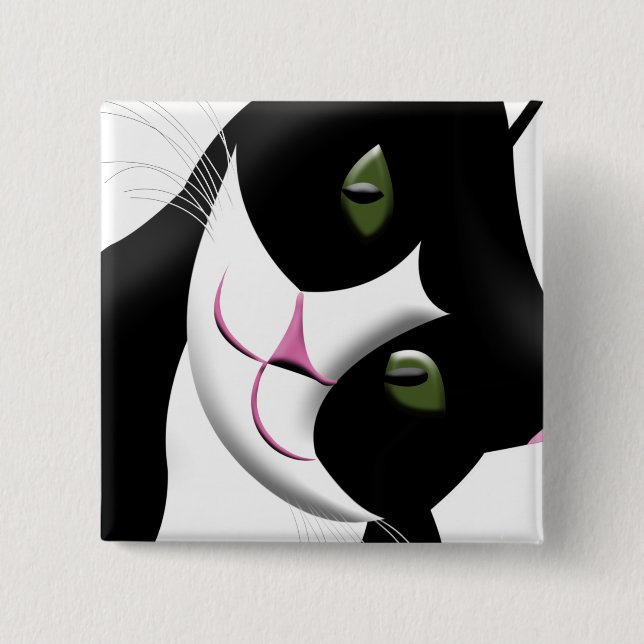 Niedliche Katze Button (Vorderseite)