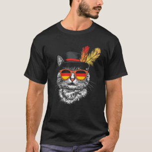Niedliche Katze - Deutsche Flagge Oktoberfest Kost T-Shirt