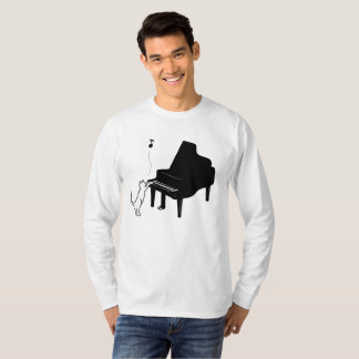 Niedliche Katze, die Klavier-T - Shirt-lustige T-Shirt