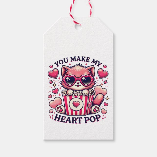 Niedliche Katze, die Sie machen mein Herz Pop Klas Geschenkanhänger (Vorderseite)