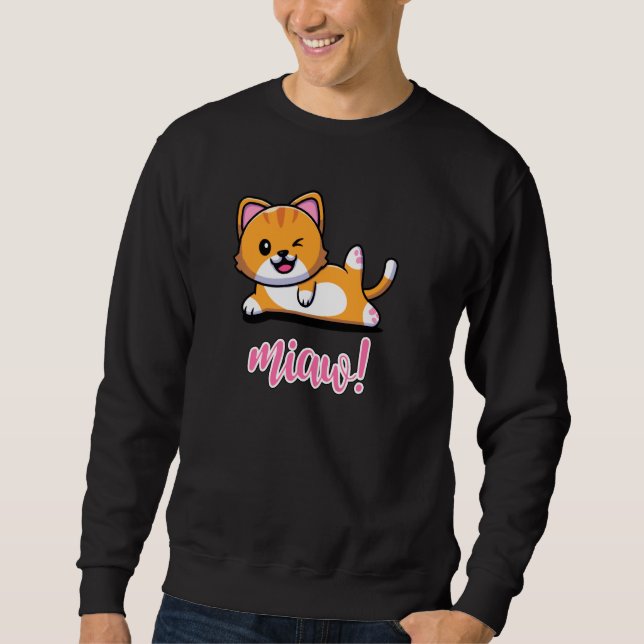 Niedliche Katze Dog Yoga Funny Yoga Katze Pullover (Vorderseite)