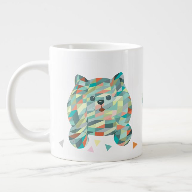 Niedliche Katze Dreieck Vintag Jumbo-Tasse (Links)