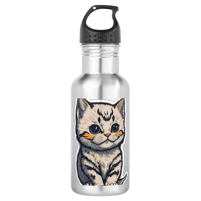 niedliche Katze Edelstahlflasche (Vorderseite)