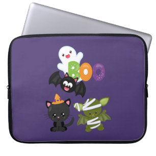 Niedliche Katze, Fledermäuse, Mama und Geist Laptopschutzhülle
