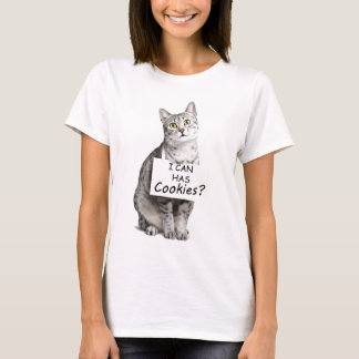 Niedliche Katze fragt mich kann hat Plätzchen? T-Shirt
