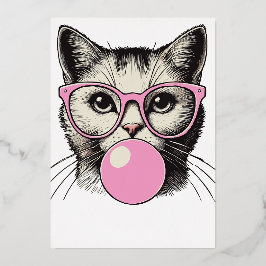Niedliche Katze für Frauen Funny Cat Liebe Folieneinladung