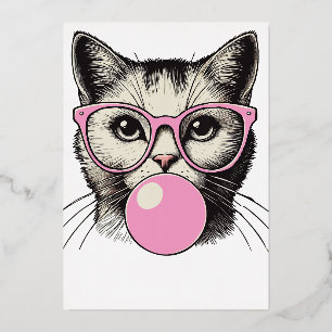 Niedliche Katze für Frauen Funny Cat Liebe Folieneinladung