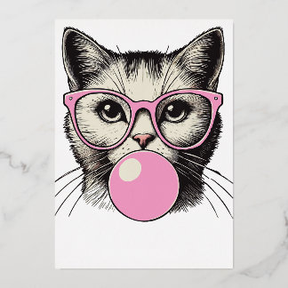 Niedliche Katze für Frauen Funny Cat Liebe Folieneinladung