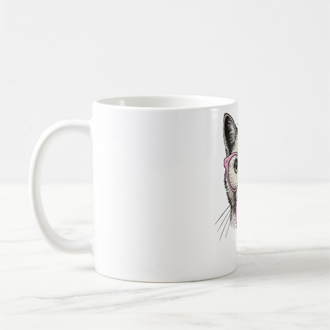 Niedliche Katze für Frauen Funny Cat Liebe Kaffeetasse (Links)