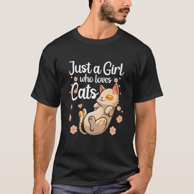 Niedliche Katze für Mädchen Frauen Kinder Katze T-Shirt (Vorderseite)