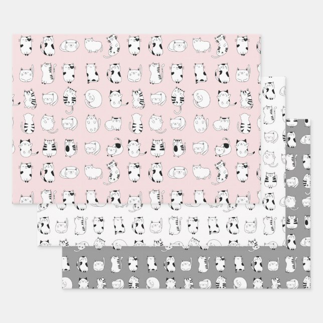 Niedliche Katze  Geschenkpapier Set (Set)