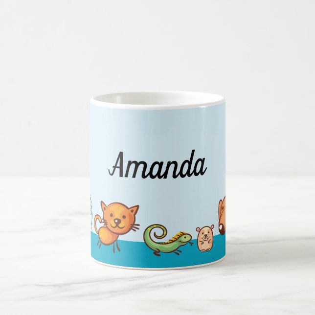 Niedliche Katze Haustier Personalisiert Kaffeetasse (Mittel)