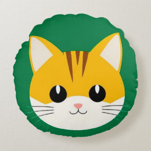 Niedliche Katze-Illustration Rundes Kissen