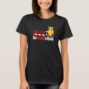 Niedliche Katze im Bauwesen für Mädchen und Jungen T-Shirt