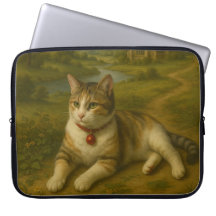 Niedliche Katze im Garten Laptop-Sieb 30 cm