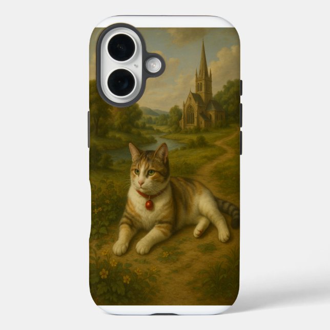 Niedliche Katze im Garten mit iPhone Case (Rückseite)