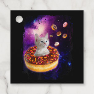 Niedliche Katze im Inneren Donut im Weltraum Liebh Geschenkanhänger