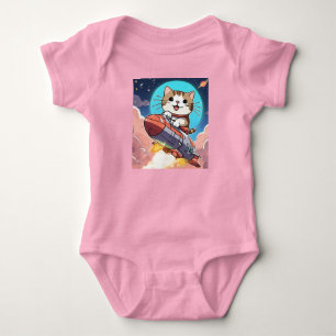 Niedliche Katze im Raum Baby Strampler