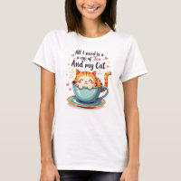 Niedliche Katze im Teacup Kawaii Gemütliche Kunst