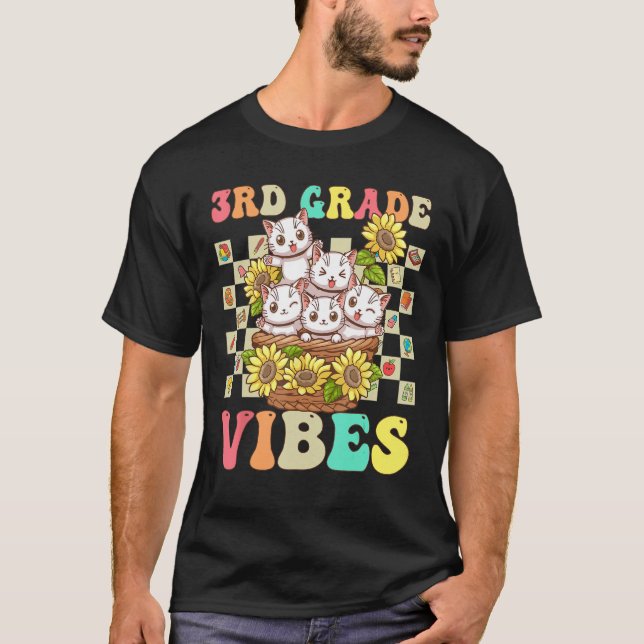 Niedliche Katze in der dritten Klasse bis zum Schu T-Shirt (Vorderseite)