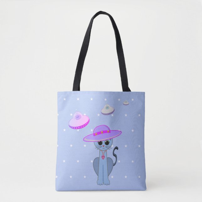Niedliche Katze in einem Hut Tasche (Vorderseite)