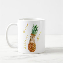 Niedliche Katze in einer Ananas Welt Explorer Meow