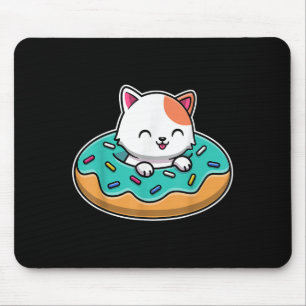 Niedliche Katze in einer Donut Funny Cat Lover Dou Mousepad